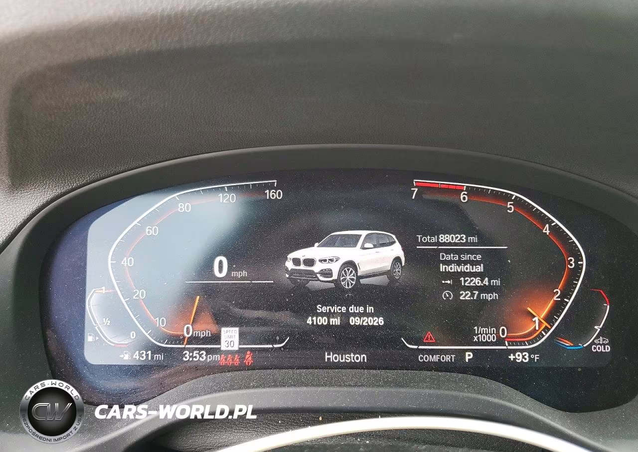 2021 BMW X3 Sdrive30I VIN:5UXTY3C02M9D78987 - 9