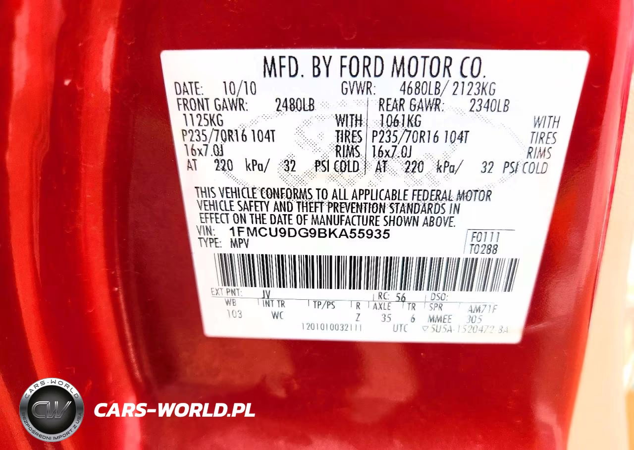 2011 Ford Escape Xlt VIN:1FMCU9DG9BKA55935 - 13