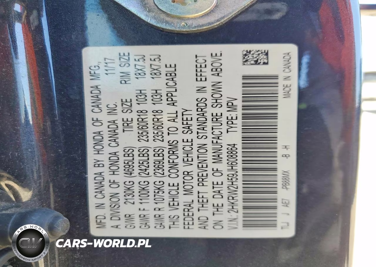 2018 Honda Cr-V Ex VIN:2HKRW2H59JH608864 - 14
