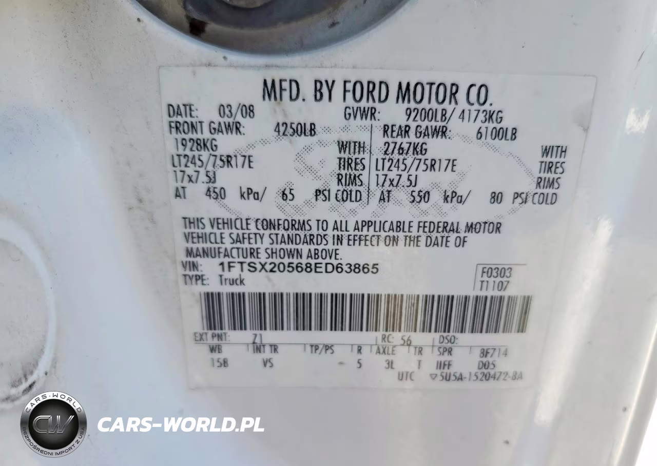 2008 Ford F250 Super Duty VIN:1FTSX20568ED63865 - 13