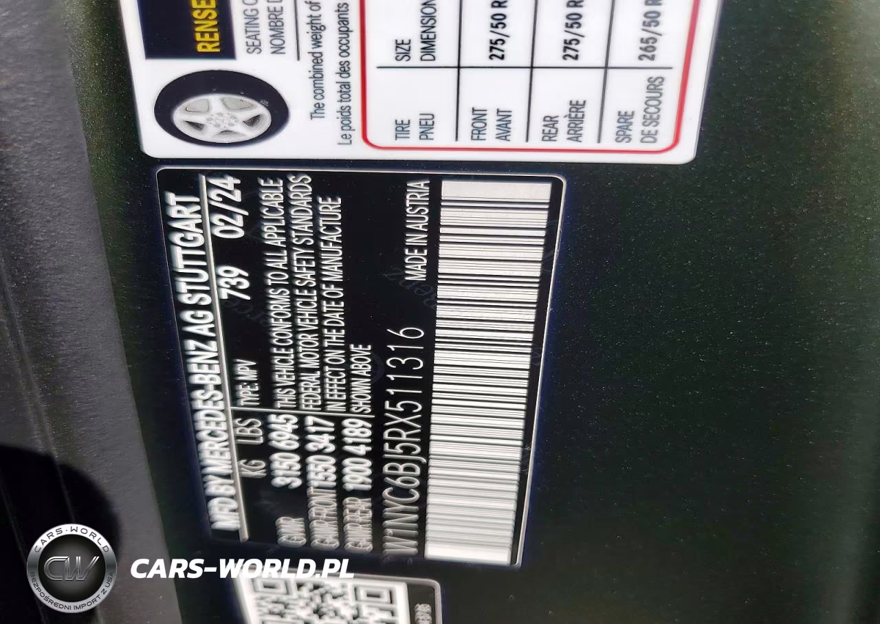 2024 Mercedes-Benz G 550 VIN:W1NYC6BJ5RX511316 - 14