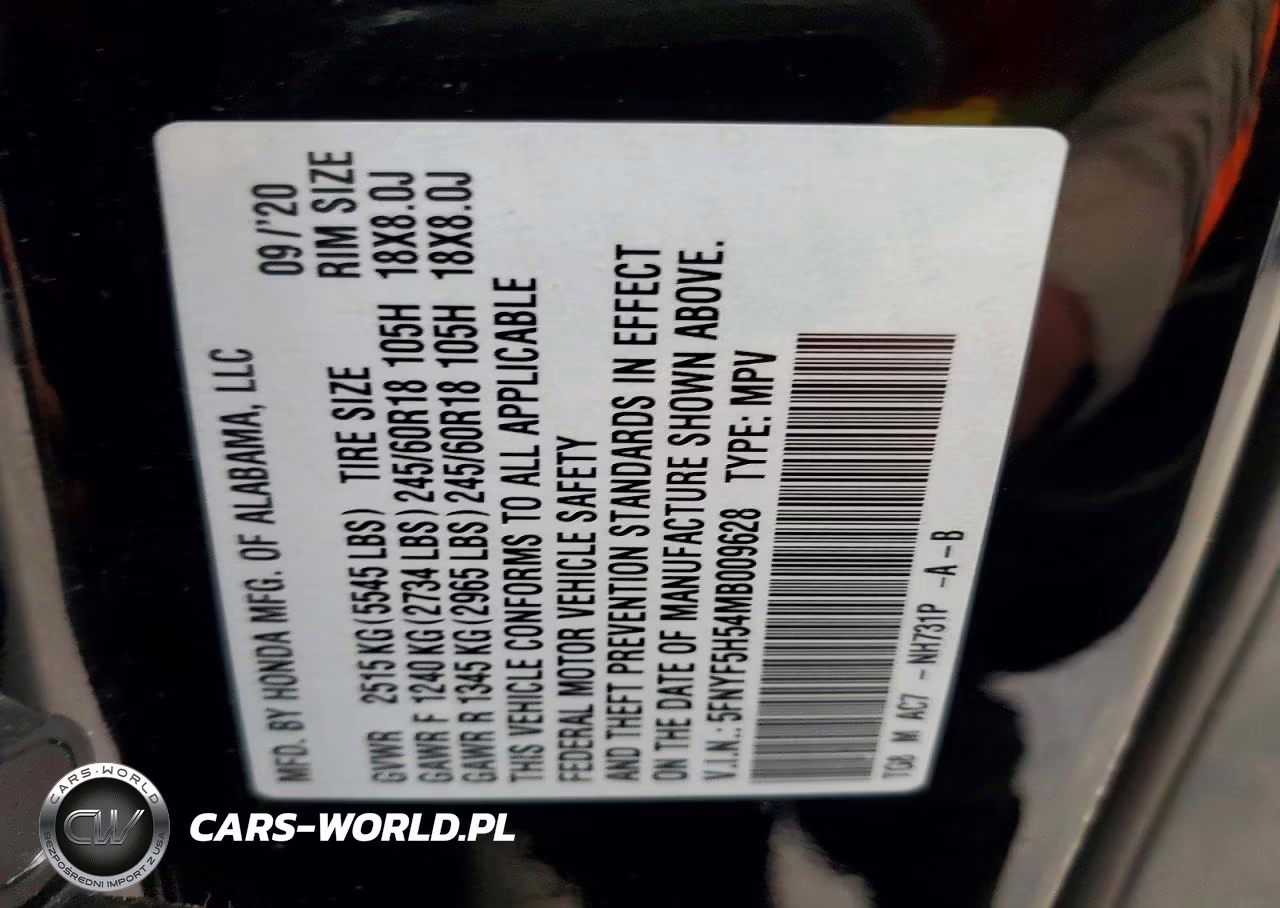 2021 Honda Pilot Exl VIN:5FNYF5H54MB009628 - 13