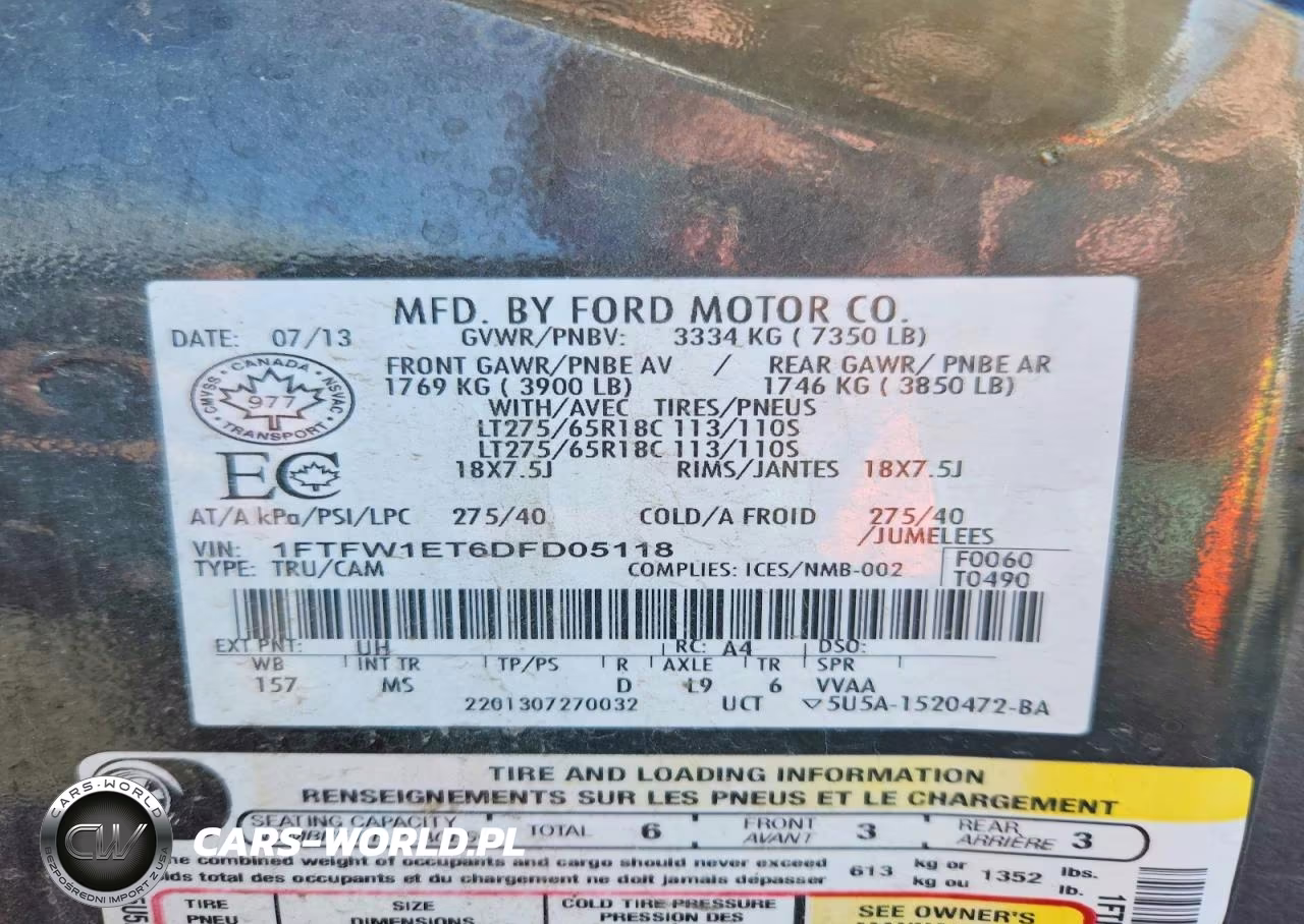 2013 Ford F150 Supercrew VIN:1FTFW1ET6DFD05118 - 12