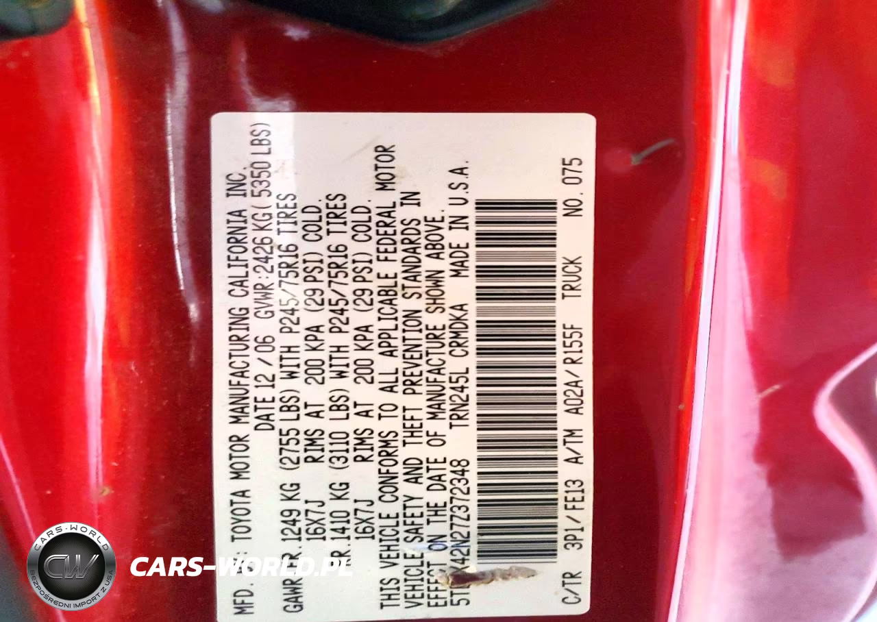 2007 Toyota Tacoma Access Cab VIN:5TEUX42N27Z372348 - 12