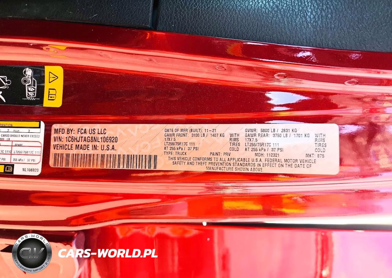 2022 Jeep Gladiator Sport VIN:1C6HJTAG8NL106920 - 12