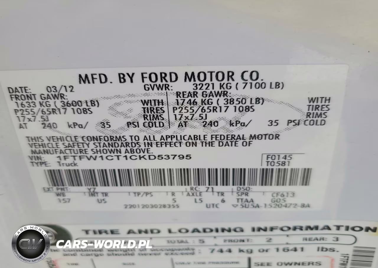 2012 Ford F150 Supercrew VIN:1FTFW1CT1CKD53795 - 12