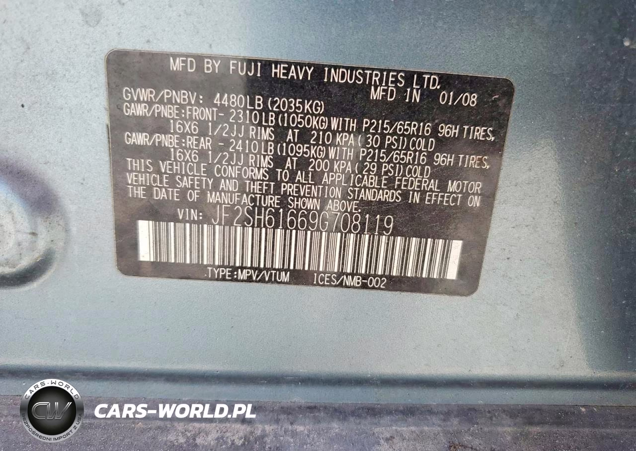 2009 Subaru Forester 2.5X VIN:JF2SH61669G708119 - 12