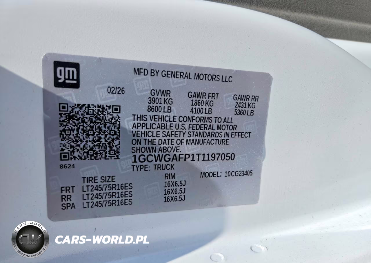 2026 Chevrolet Express G2500 VIN:1GCWGAFP1T1197050 - 14