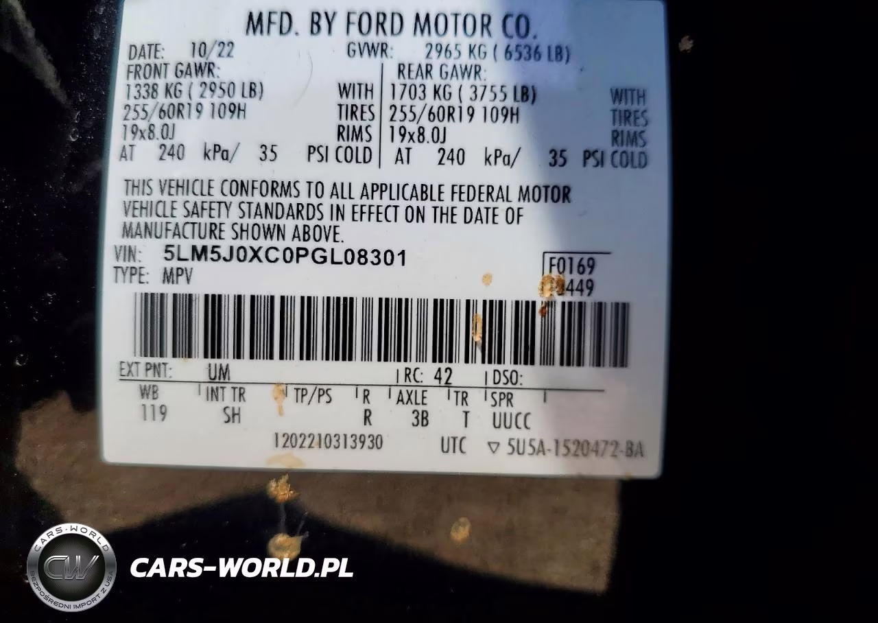 2023 Lincoln Aviator VIN:5LM5J0XC0PGL08301 - 12
