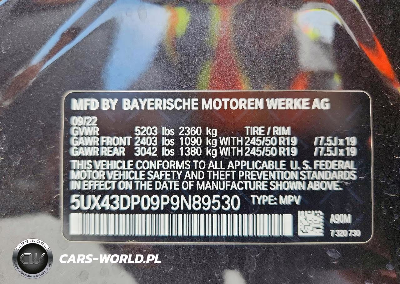 2023 BMW X3 Sdrive30I VIN:5UX43DP09P9N89530 - 14