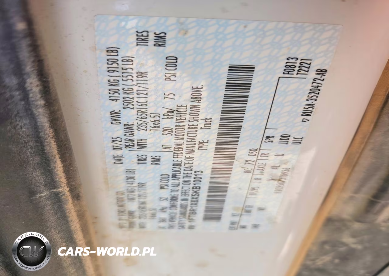 2025 Ford Transit T-250 VIN:1FTBR1X8XSKB10013 - 13