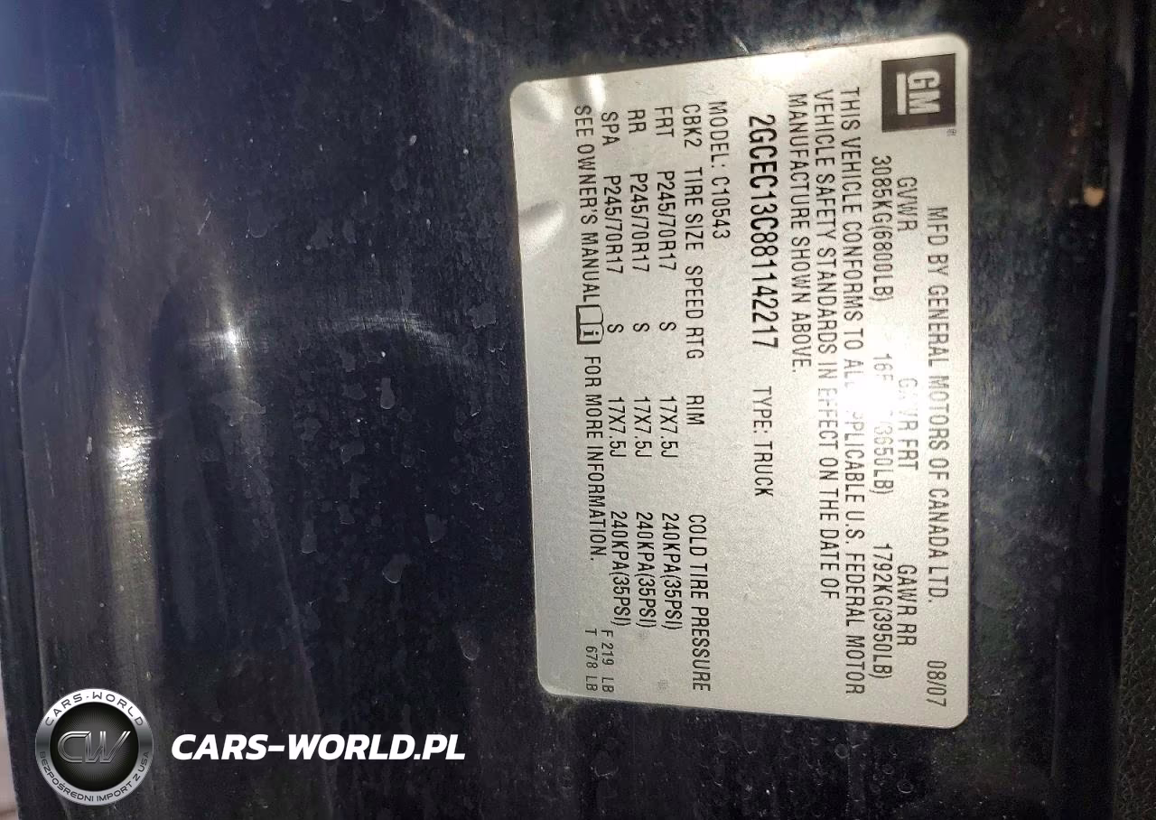 2008 Chevrolet Silverado C1500 VIN:2GCEC13C881142217 - 12