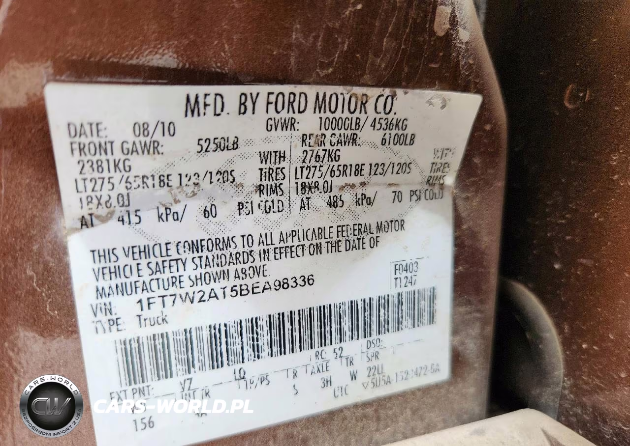 2011 Ford F250 Super Duty VIN:1FT7W2AT5BEA98336 - 12