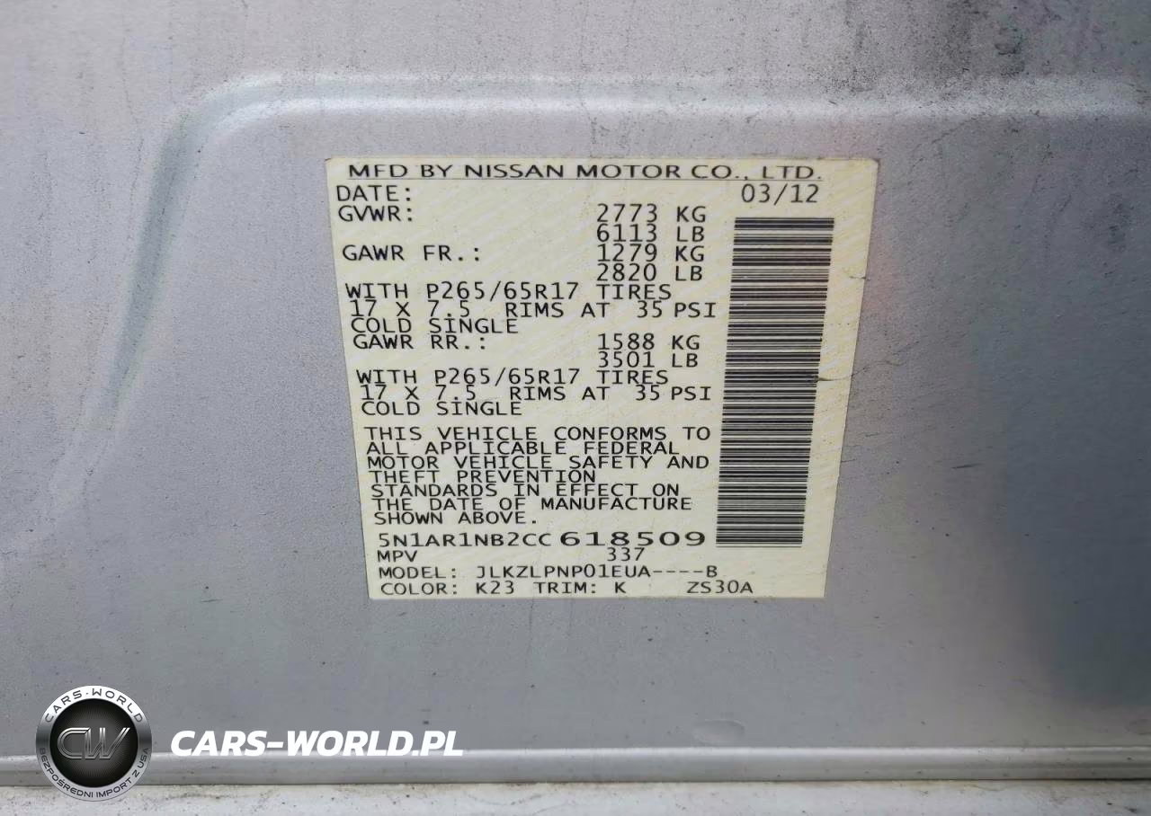 2012 Nissan Pathfinder S VIN:5N1AR1NB2CC618509 - 13