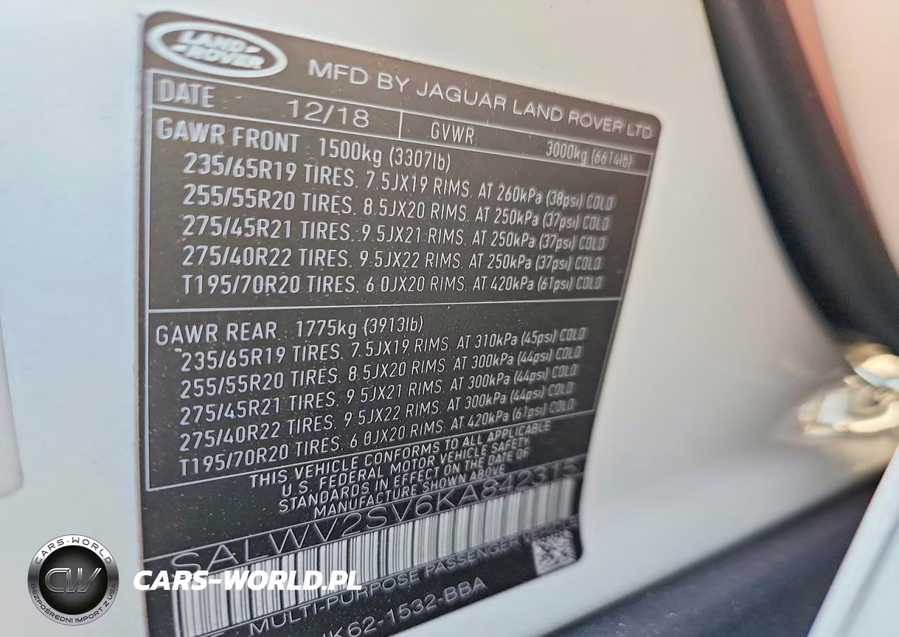 2019 Land Rover Range Rover Sport Hse Dynamic VIN:SALWV2SV6KA842315 - 12