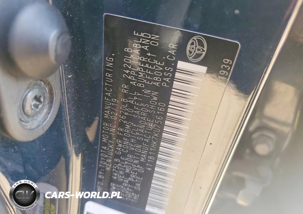 2019 Toyota Camry Se VIN:4T1B11HK7KU756160 - 12