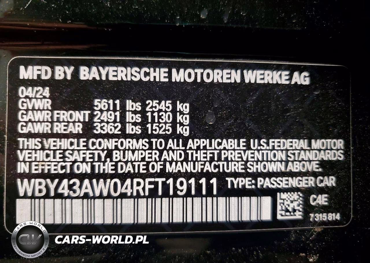 2024 BMW I4 Edrive 35 VIN:WBY43AW04RFT19111 - 13