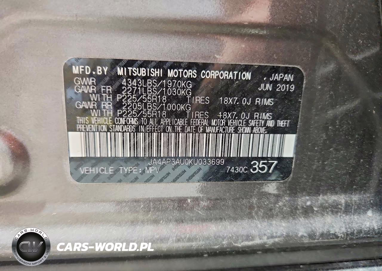 2019 Mitsubishi Outlander Sport Es VIN:JA4AP3AU0KU033699 - 13