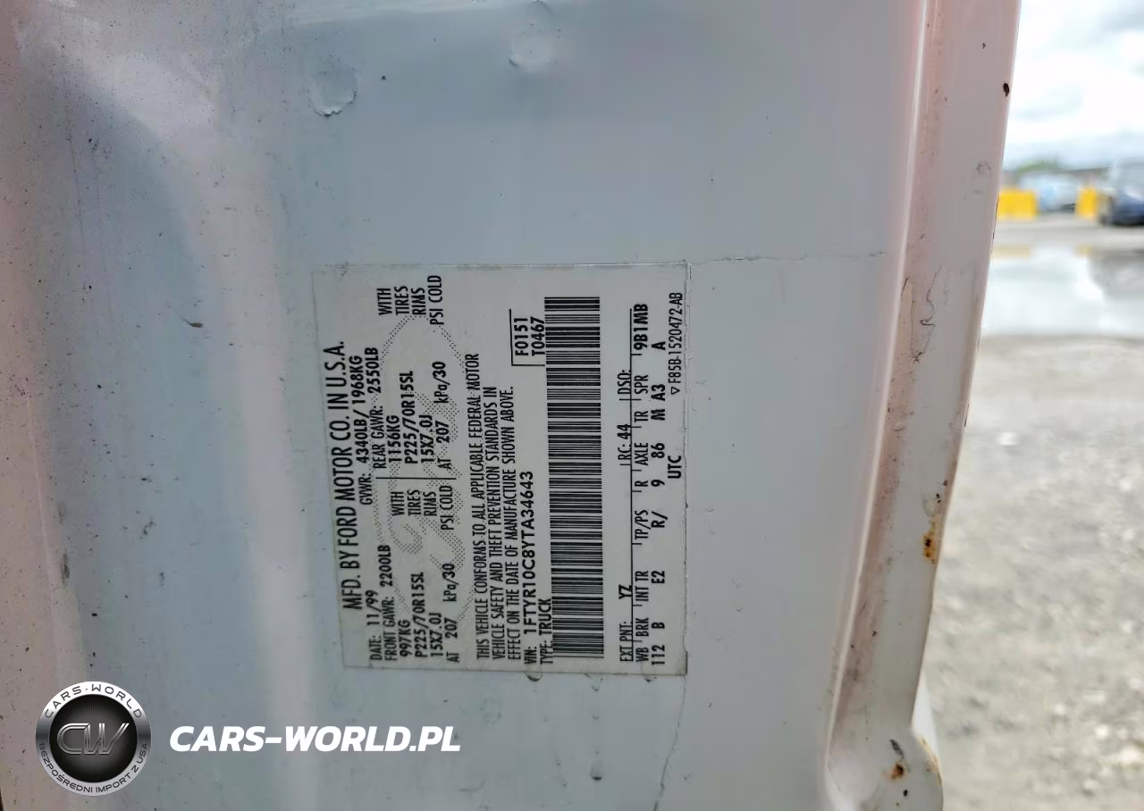 2000 Ford Ranger VIN:1FTYR10C8YTA34643 - 12