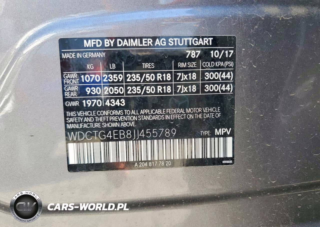 2018 Mercedes-Benz Gla 250 VIN:WDCTG4EB8JJ455789 - 12
