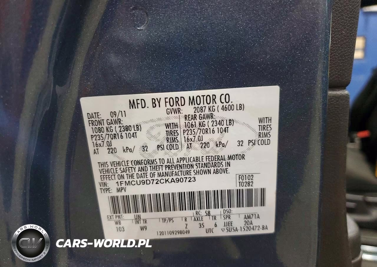 2012 Ford Escape Xlt VIN:1FMCU9D72CKA90723 - 14