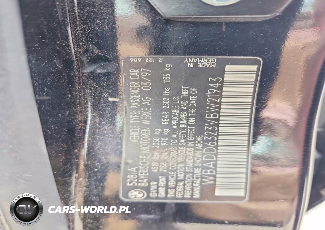 1997 BMW 528 I Automatic VIN:WBADD6323VBW21943 - 12