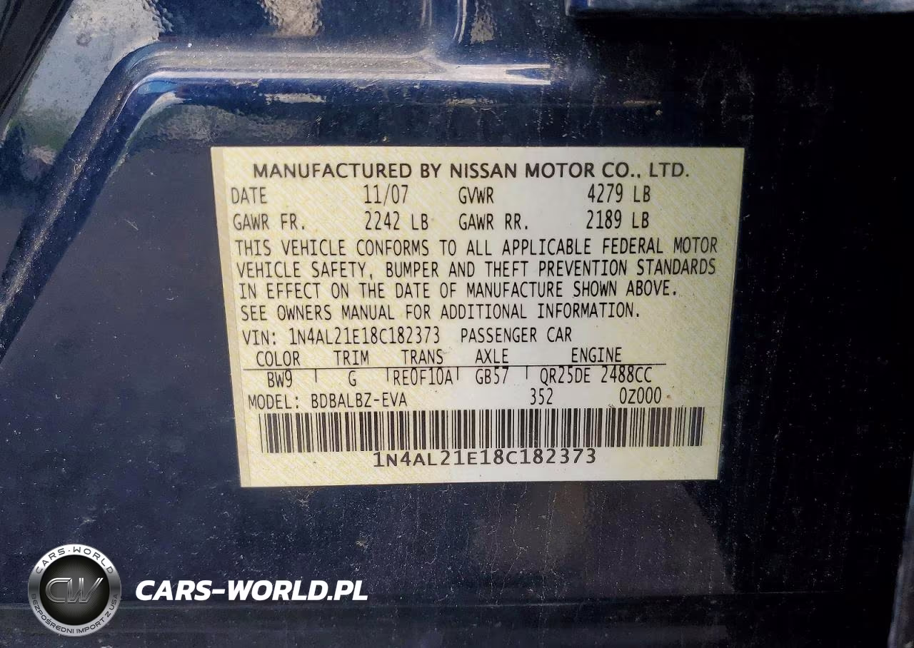 2008 Nissan Altima 2.5 VIN:1N4AL21E18C182373 - 13