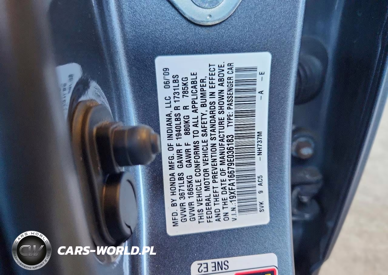 2009 Honda Civic Lx-S VIN:19XFA16679E036183 - 12