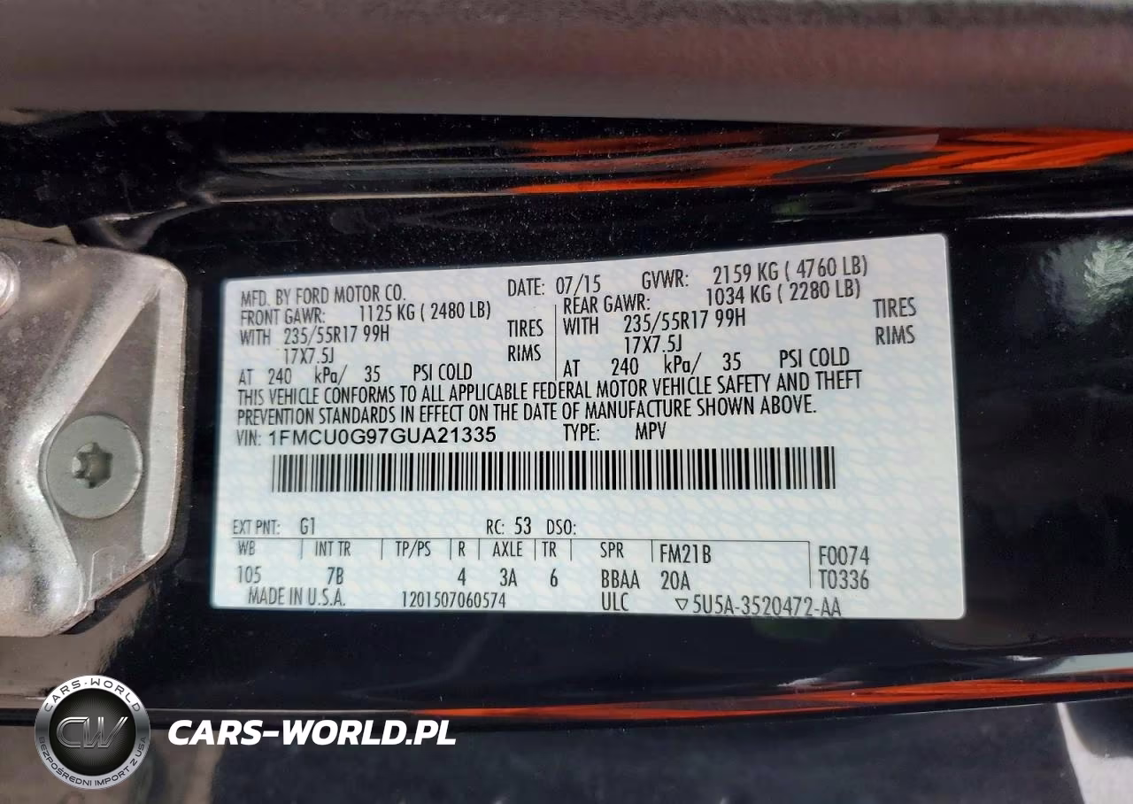 2016 Ford Escape Se VIN:1FMCU0G97GUA21335 - 13