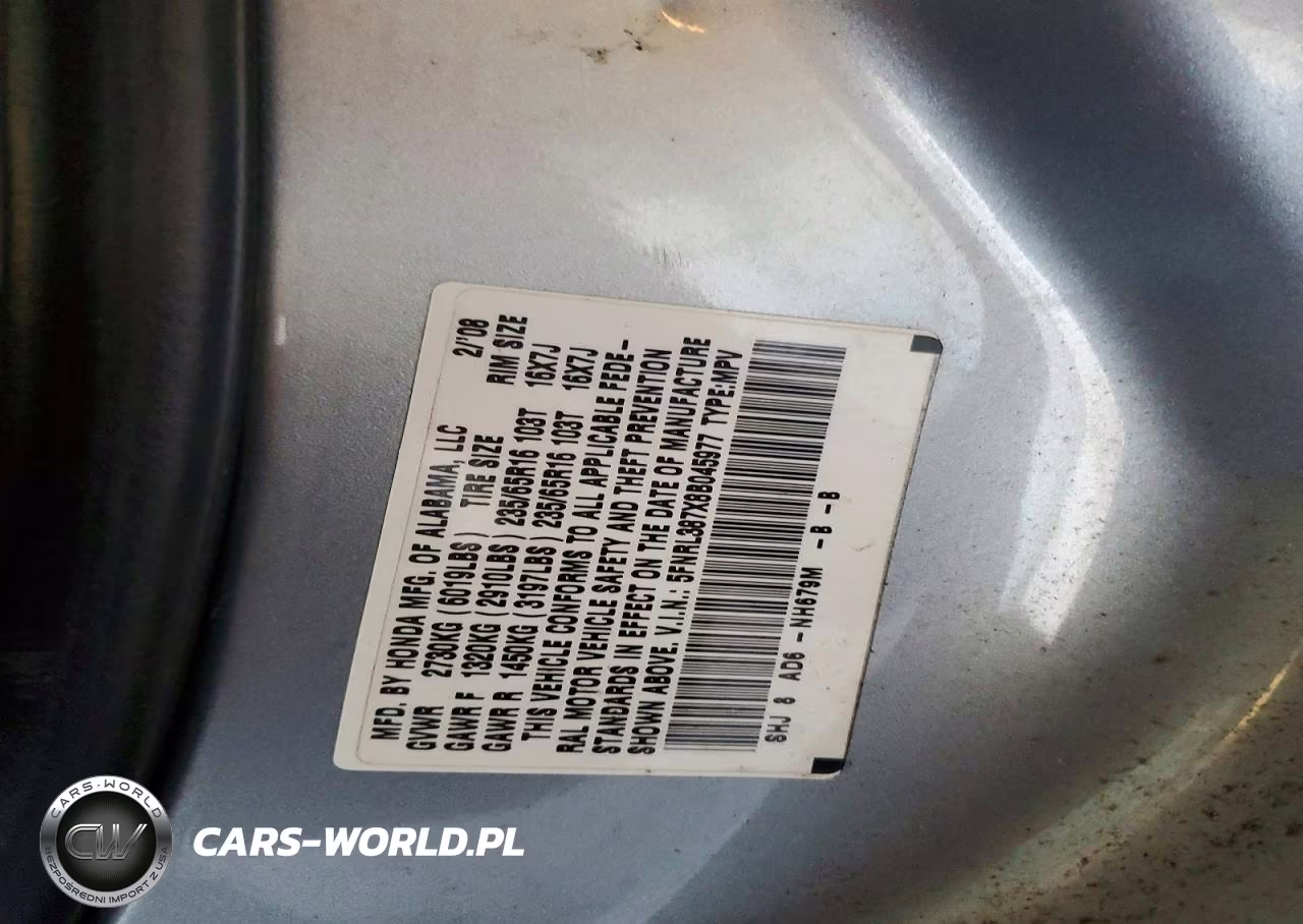 2008 Honda Odyssey Exl VIN:5FNRL387X8B045977 - 13