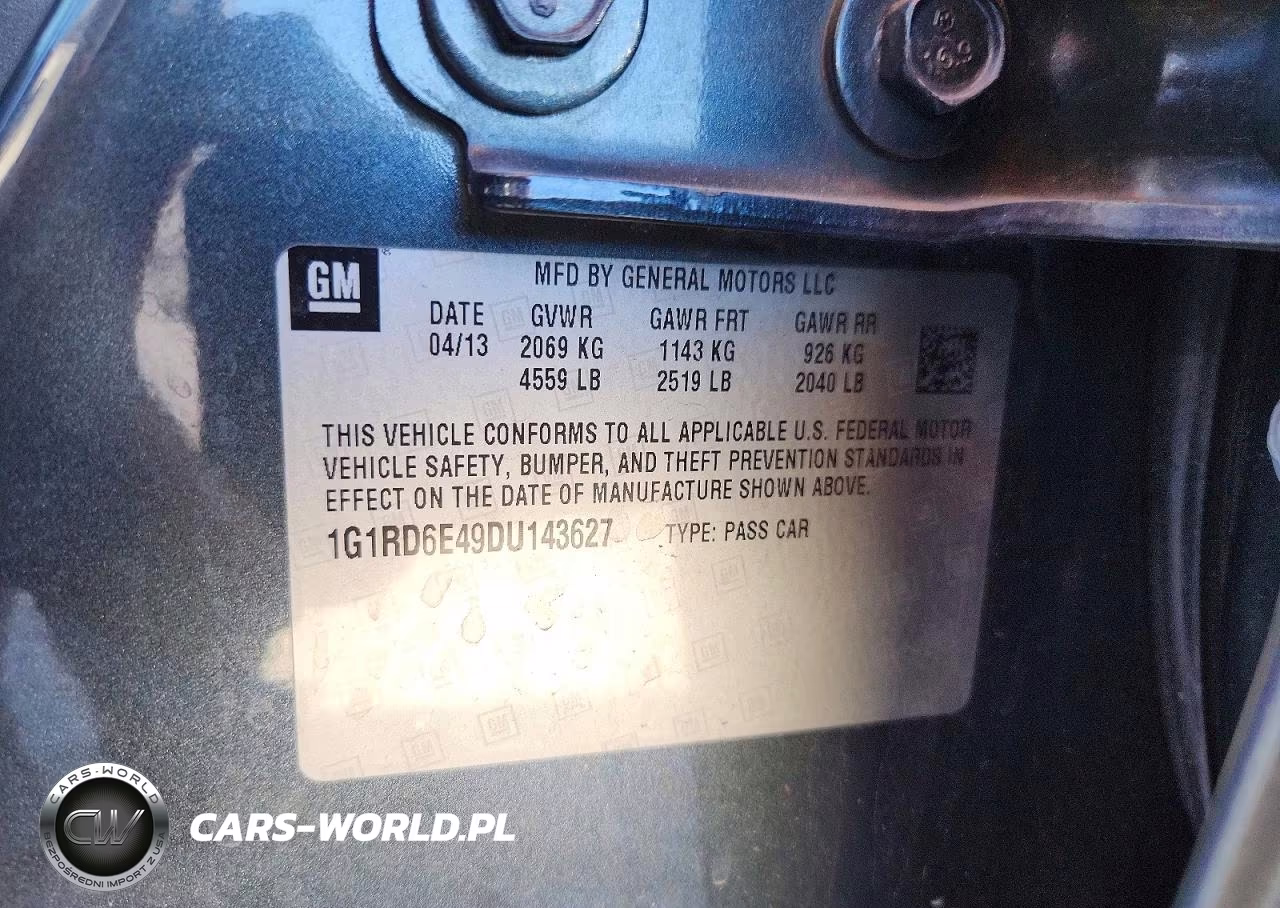 2013 Chevrolet Volt VIN:1G1RD6E49DU143627 - 12