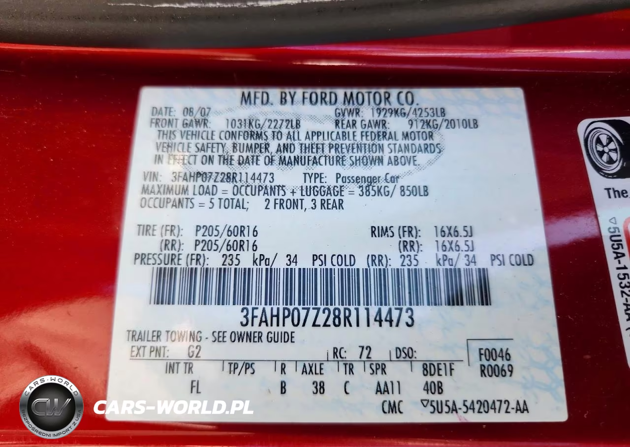 2008 Ford Fusion Se VIN:3FAHP07Z28R114473 - 13