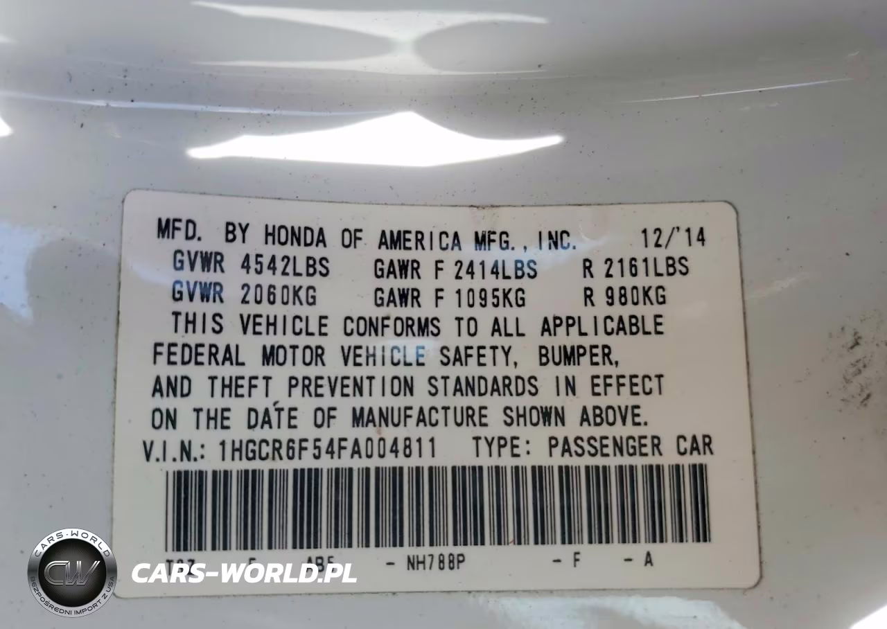 2015 Honda Accord Hybrid Exl VIN:1HGCR6F54FA004811 - 12
