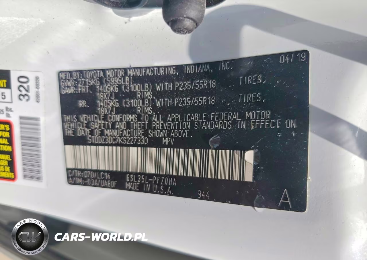 2019 Toyota Sienna Xle 7-Passenger VIN:5TDDZ3DC7KS227330 - 13