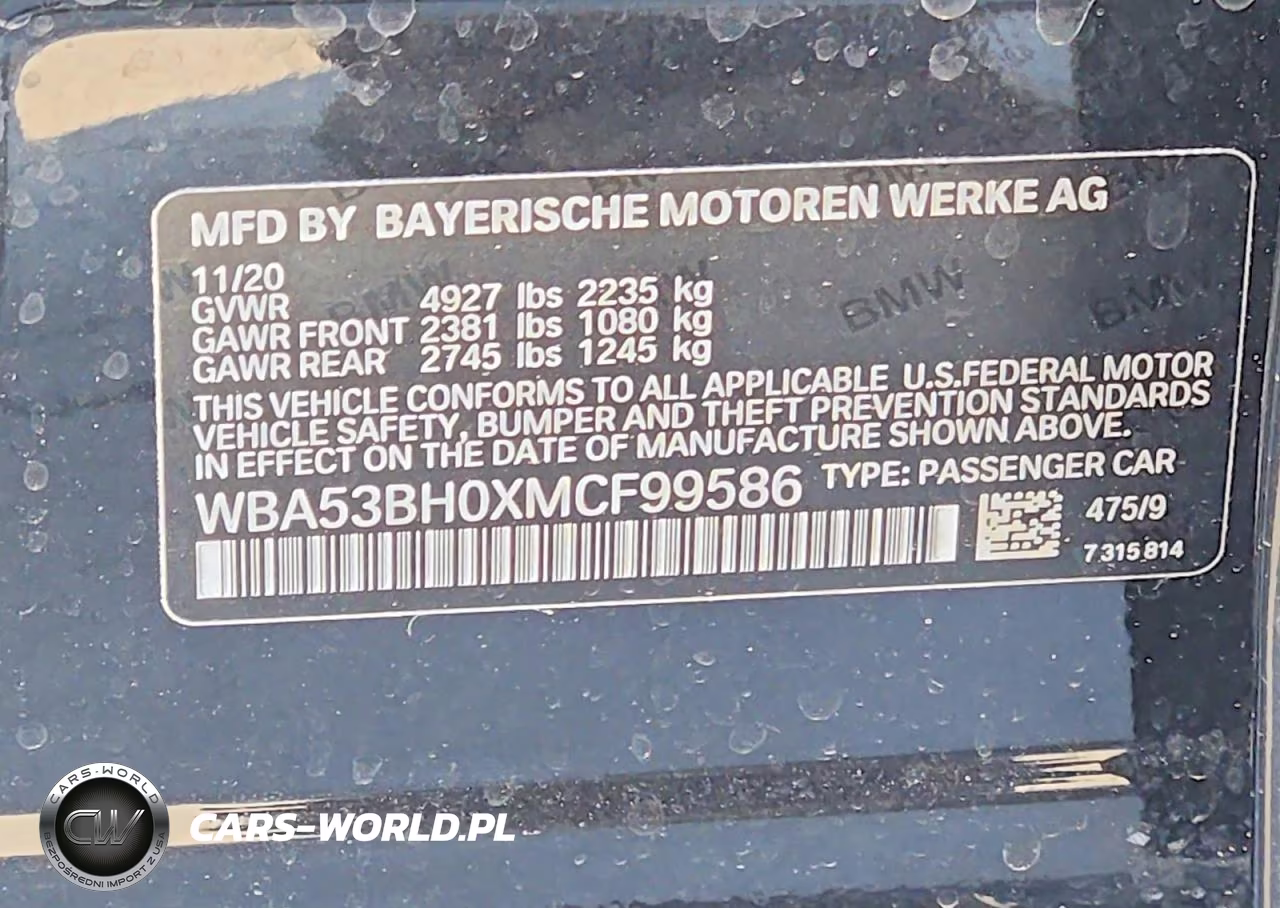2021 BMW 530 I VIN:WBA53BH0XMCF99586 - 13