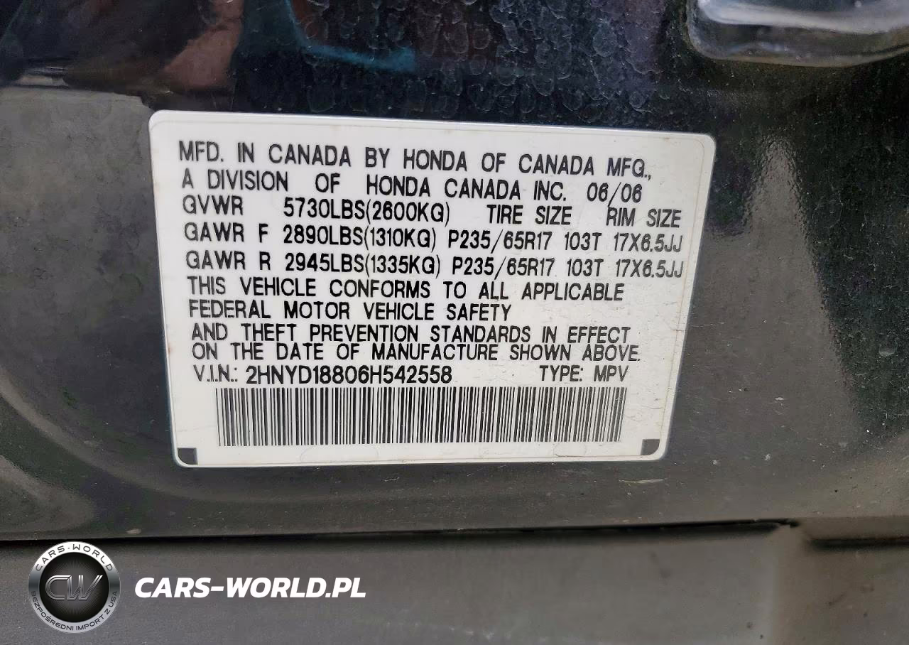 2006 Acura Mdx Touring VIN:2HNYD18806H542558 - 13