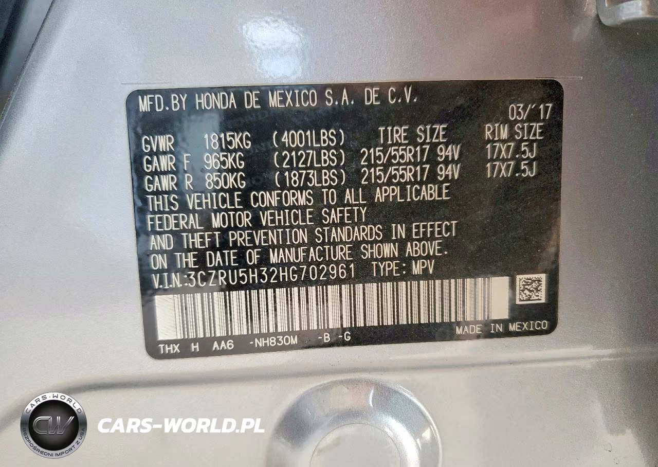 2017 Honda Hr-V Lx VIN:3CZRU5H32HG702961 - 13