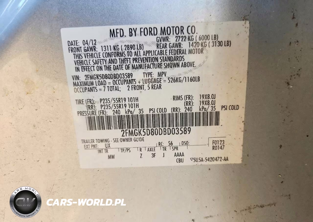 2013 Ford Flex VIN:2FMGK5D80DBD03589 - 13