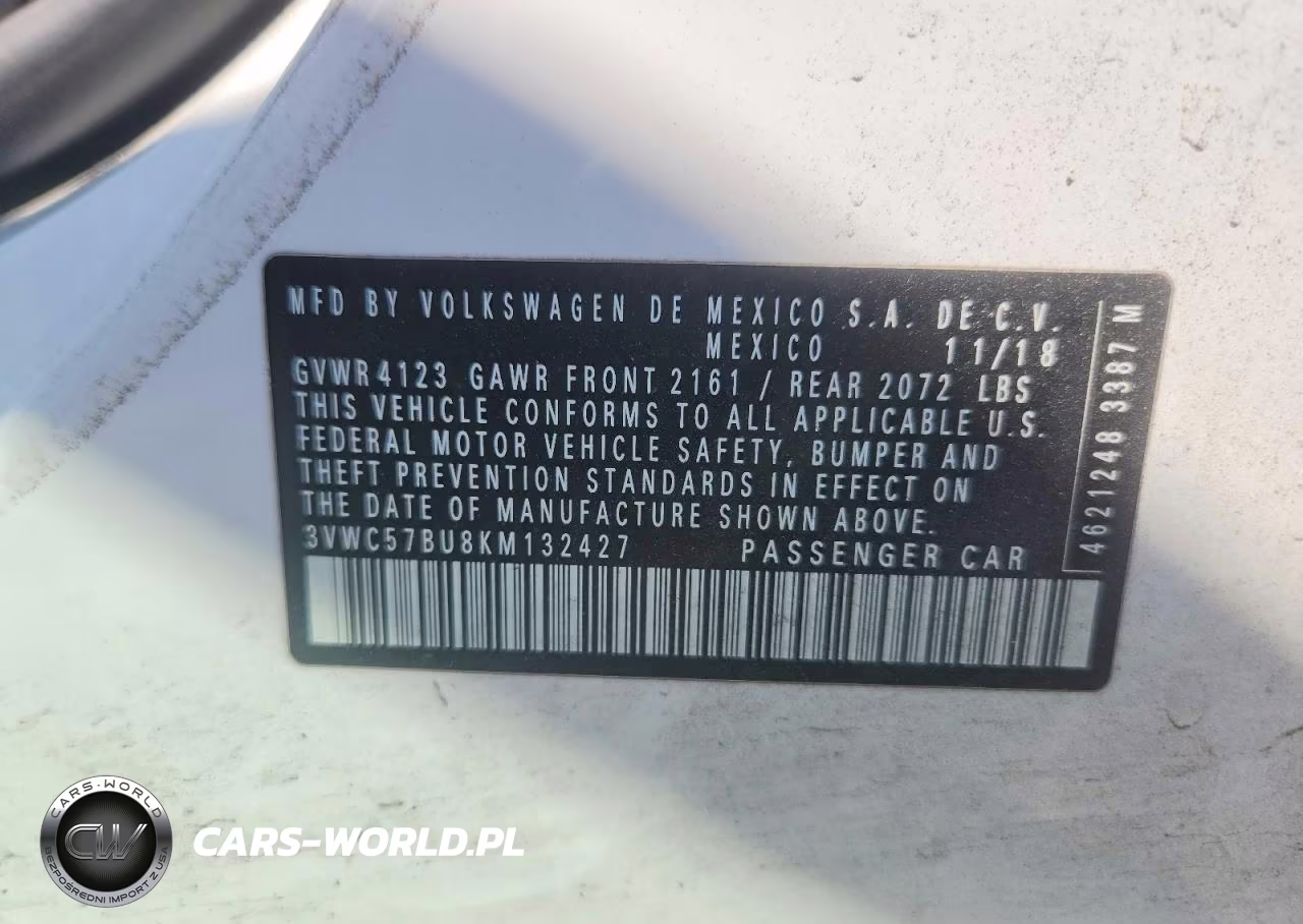 2019 Volkswagen Jetta S VIN:3VWC57BU8KM132427 - 12