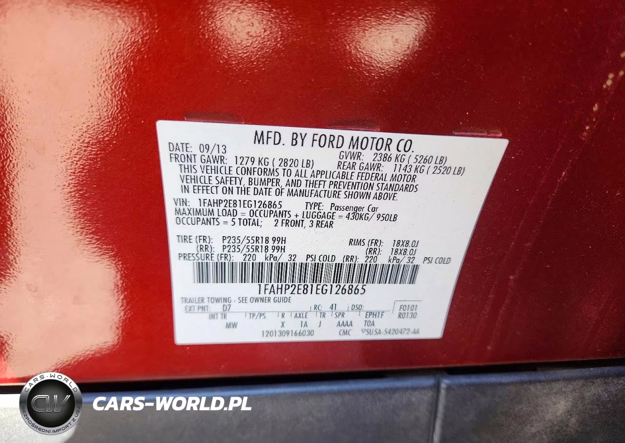 2014 Ford Taurus Sel VIN:1FAHP2E81EG126865 - 12