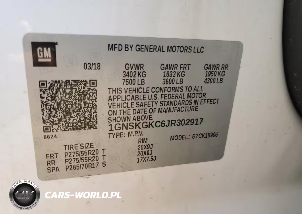 2018 Chevrolet Suburban K1500 Ls VIN:1GNSKGKC6JR302917 - 13