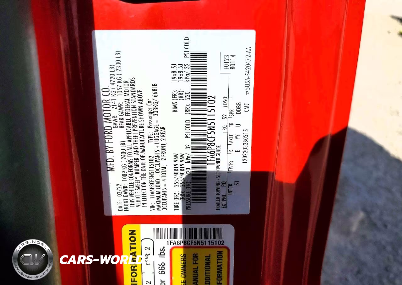 2022 Ford Mustang Gt VIN:1FA6P8CF5N5115102 - 12