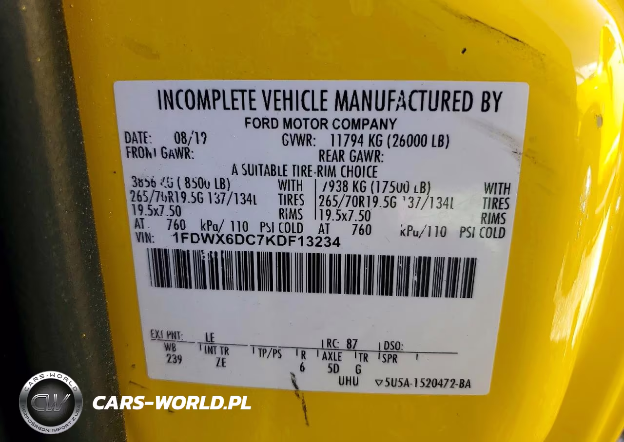 2019 Ford F650 Super Duty VIN:1FDWX6DC7KDF13234 - 12