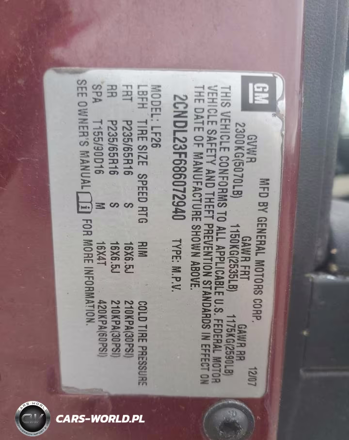 2008 Chevrolet Equinox Ls VIN:2CNDL23F686072940 - 13