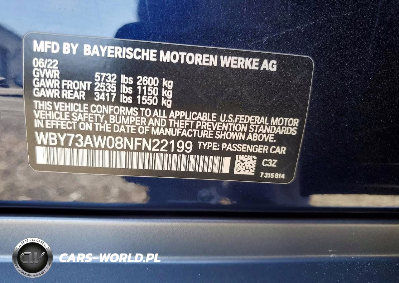 2022 BMW I4 Edrive 40 VIN:WBY73AW08NFN22199 - 13