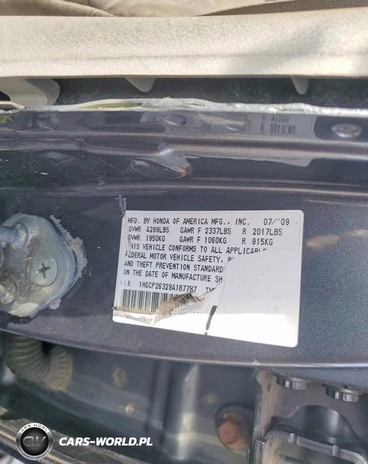 2009 Honda Accord Lx VIN:1HGCP26329A187787 - 12