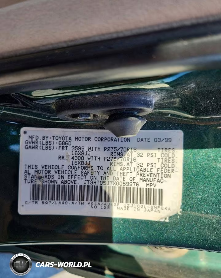 1999 Toyota Land Cruiser Base VIN:JT3HT05J7X0059976 - 13