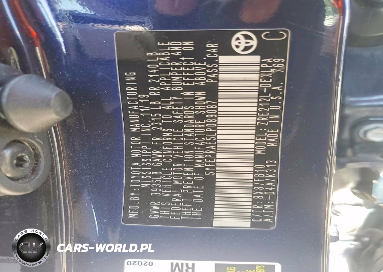 2020 Toyota Corolla Le VIN:5YFEPRAE5LP089087 - 12