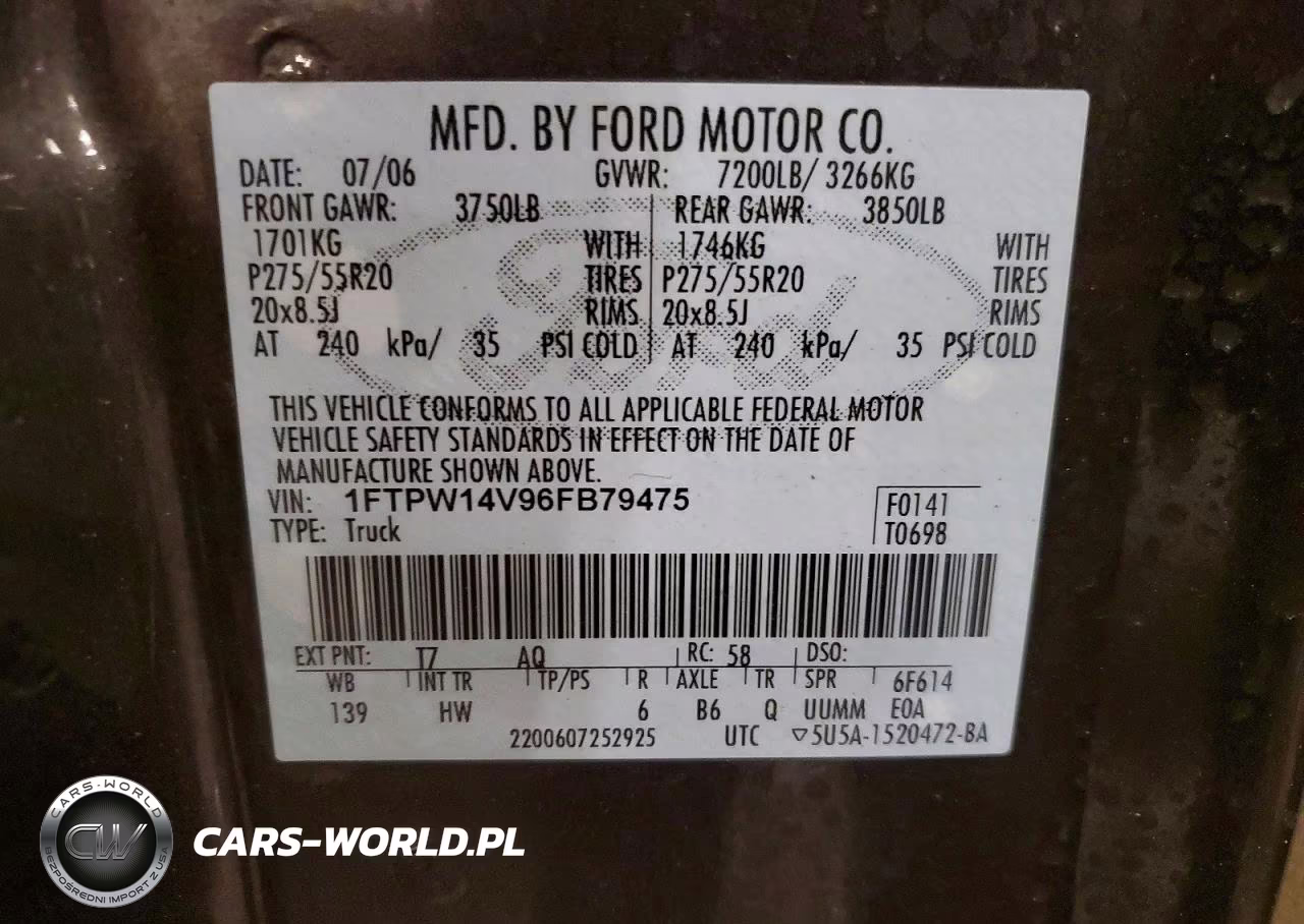 2006 Ford F150 Supercrew VIN:1FTPW14V96FB79475 - 12