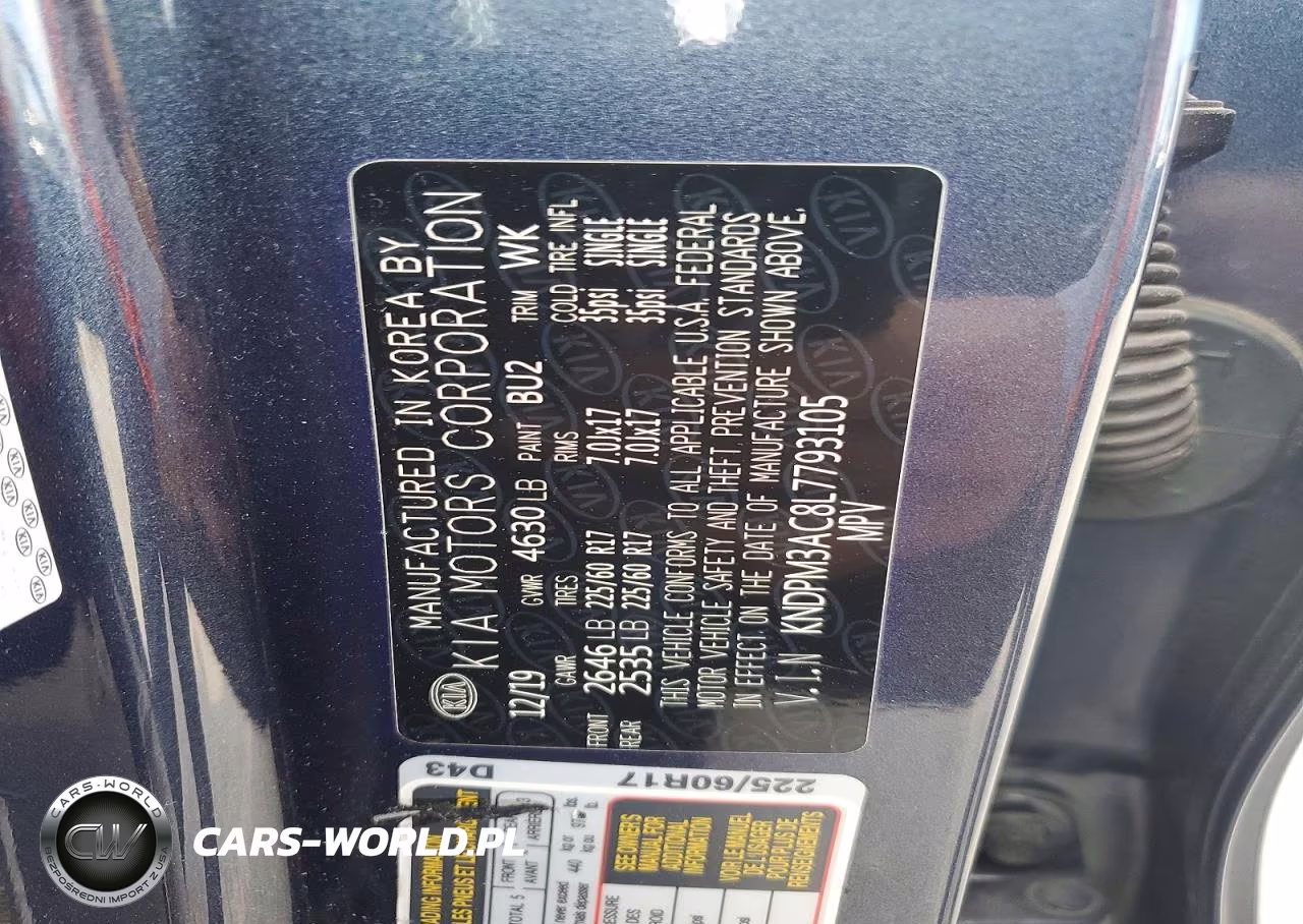 2020 Kia Sportage Lx VIN:KNDPM3AC8L7793105 - 12